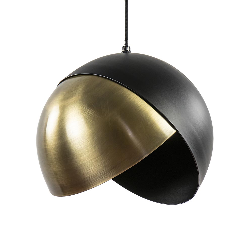 Light and Living hanglamp Namco zwart met antiek brons