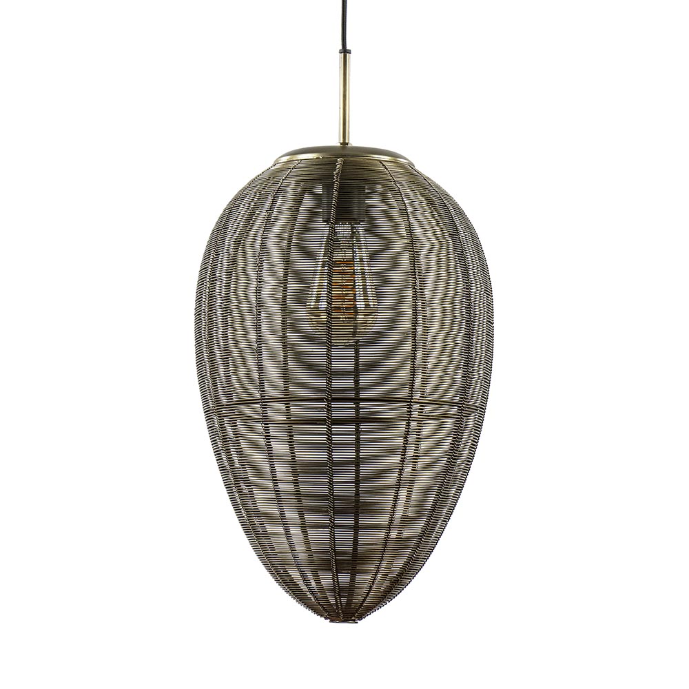 Light and Living hanglamp Yaelle antiek brons met zwart
