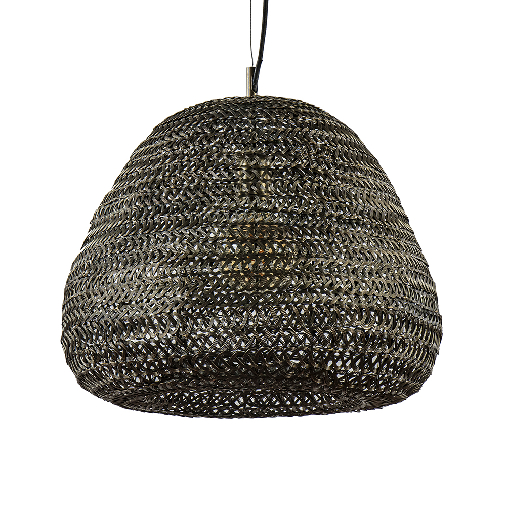 Grote hanglamp Finou antiek brons met zwart