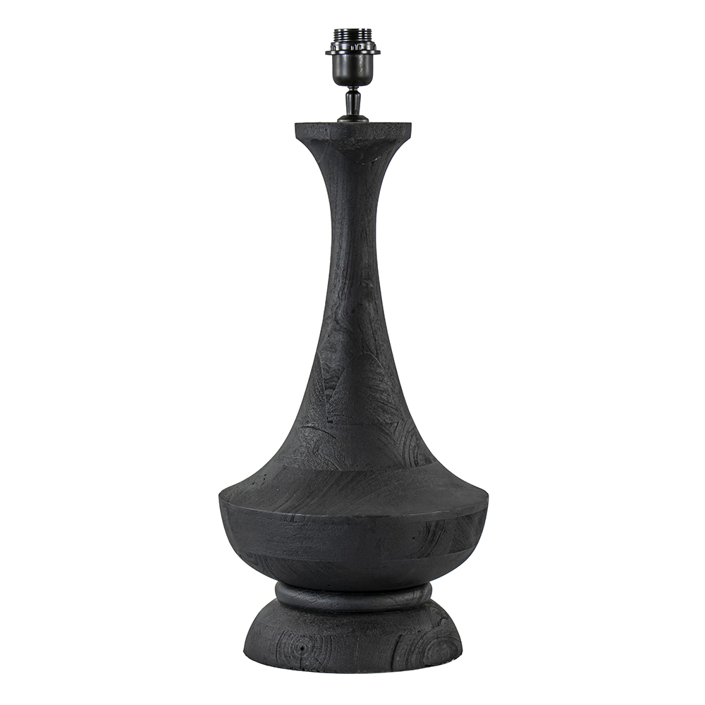 Lampvoet Nicolo zwart hout exclusief kap