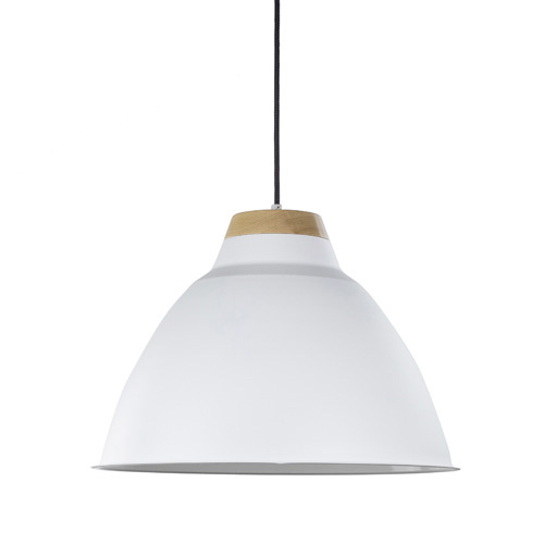 volume Herformuleren Overgang Industriele hanglamp wit met hout | Straluma