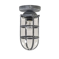 Kooi- plafondlamp beton/grijs met glas