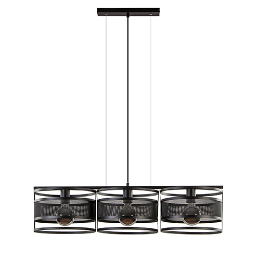 Hanglamp 3-lichts trommel zwart | Straluma