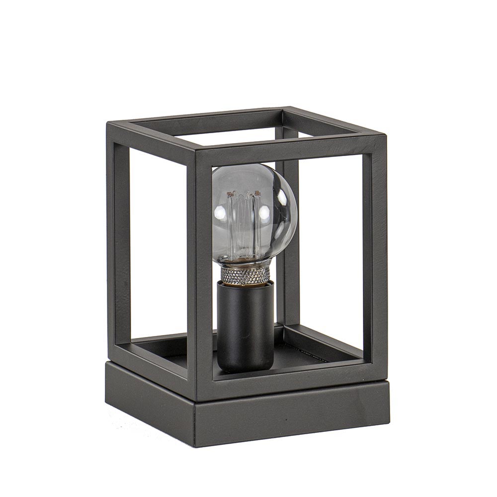 Gastheer van Tot stand brengen Eigenlijk Kleine tafellamp vierkant frame zwart | Straluma