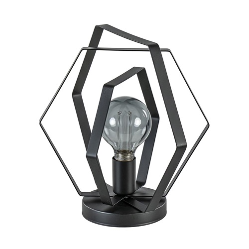 Zwart metalen tafellamp hexagon