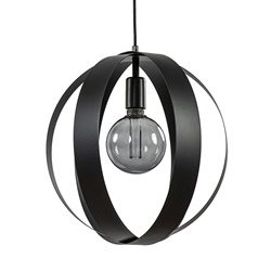 Hanglamp zwart metalen ringen 40 cm