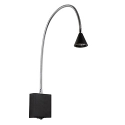 Verstelbaar Bedlampje zwart met LED