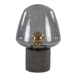 Trendy tafellamp met smokey glas
