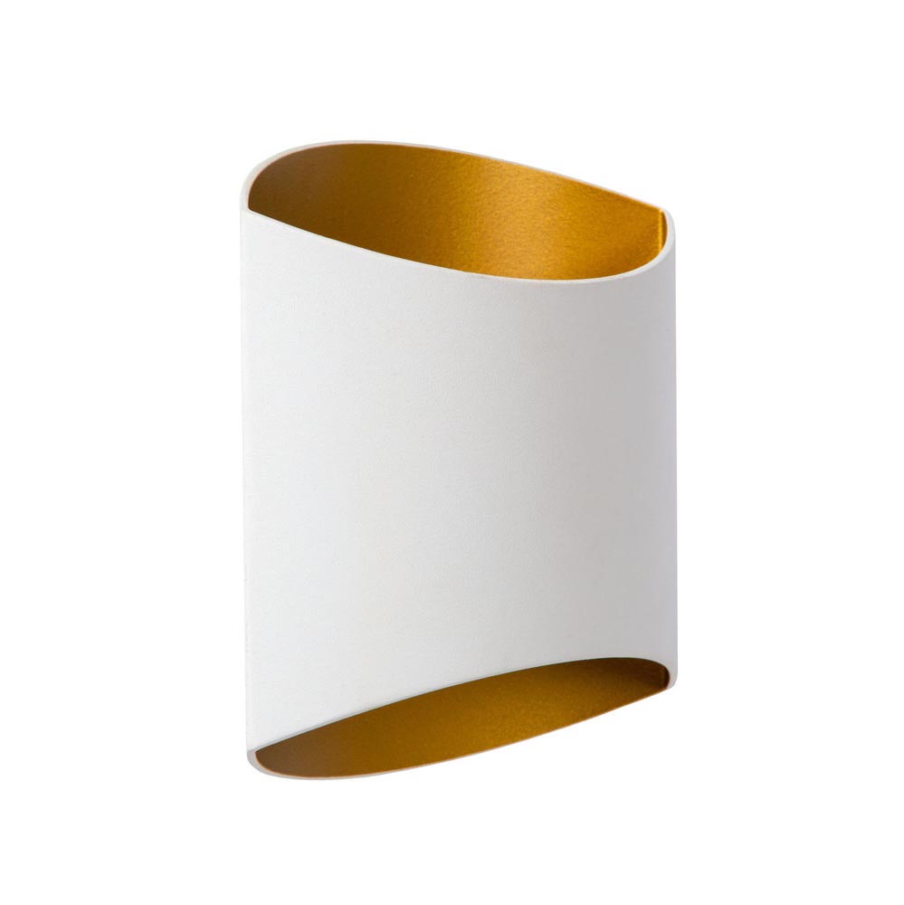 Wandlamp up+down wit met goud G9