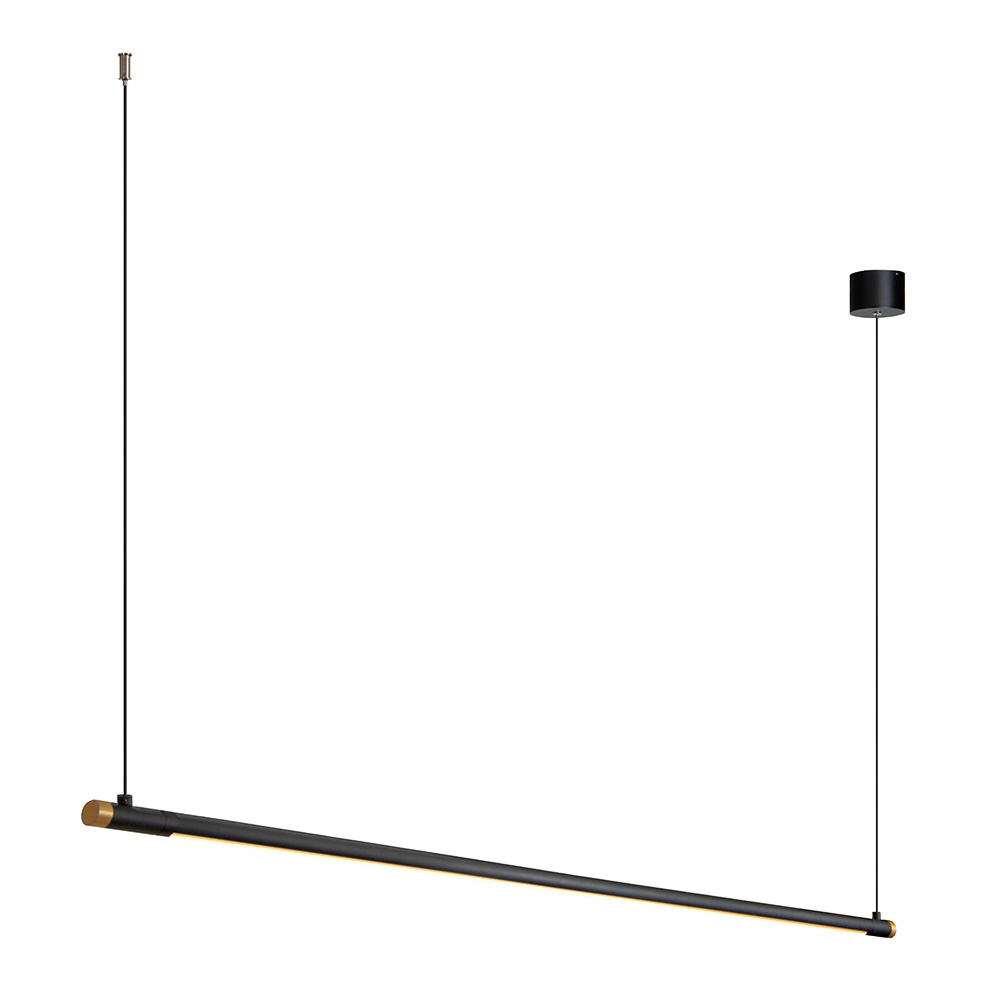 Strakke LED hanglamp Small - Zwart & goud
