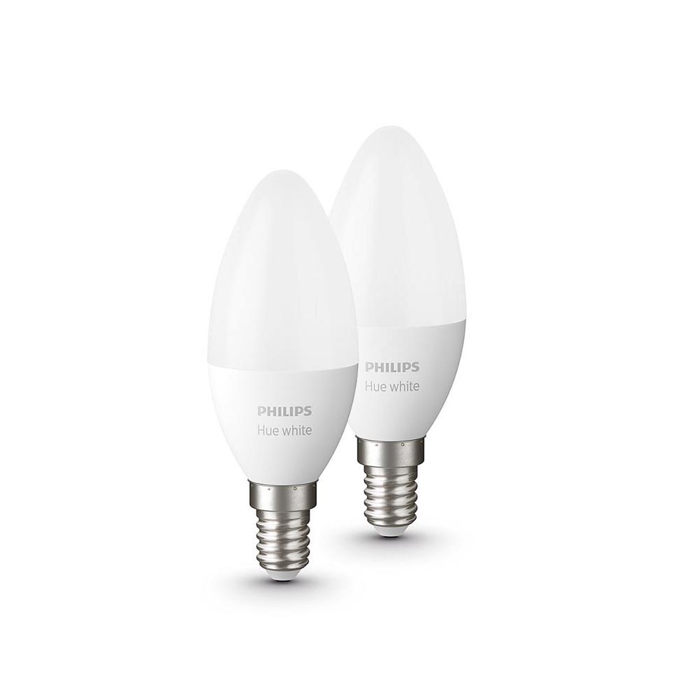 Gelach pad mannetje Philips Hue white Bluetooth E14 lamp warm wit 2-pack | Straluma