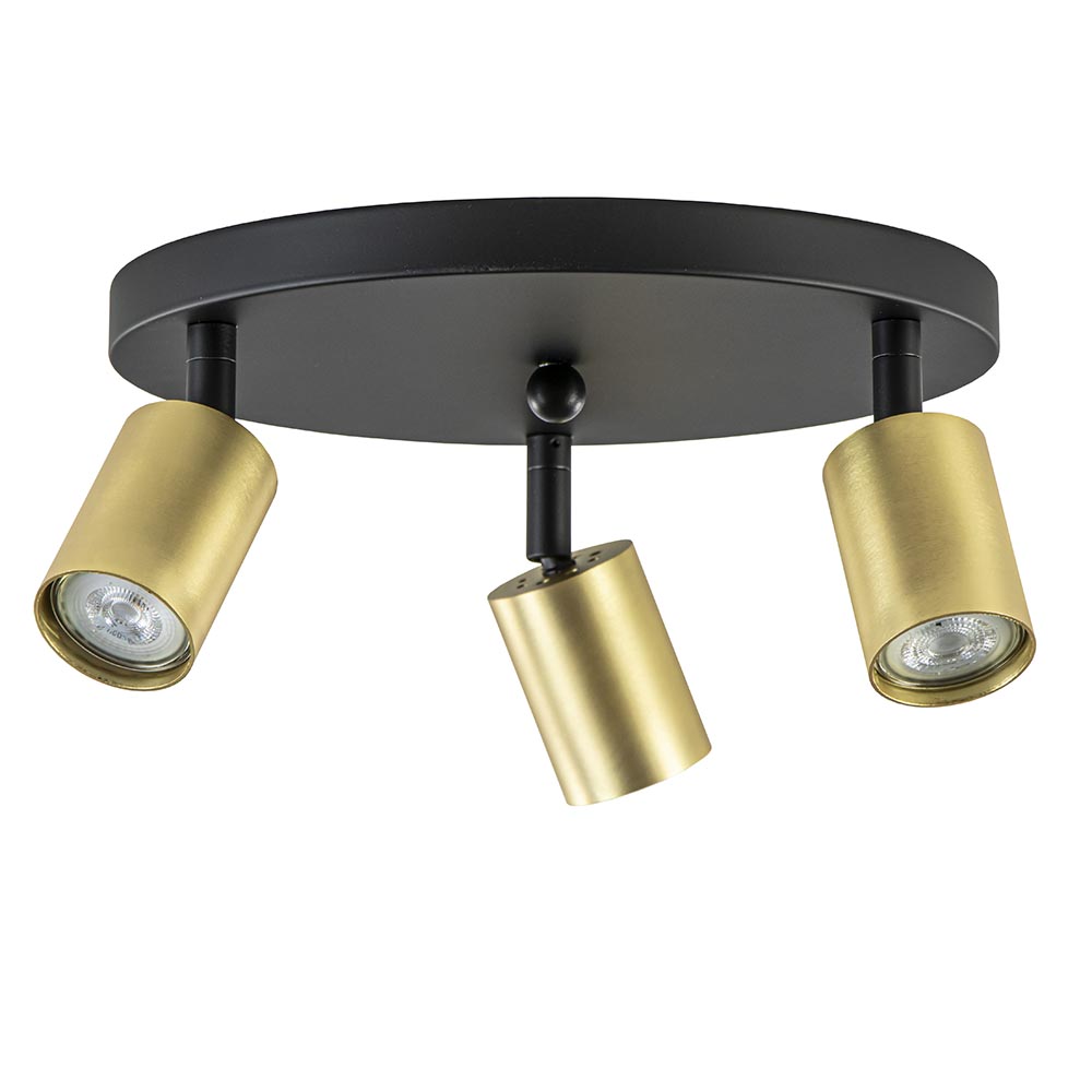 Plafondspot Bounce 3L rond zwart/goud