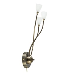 Bronzen wandlamp LED met wit glas dim to warm