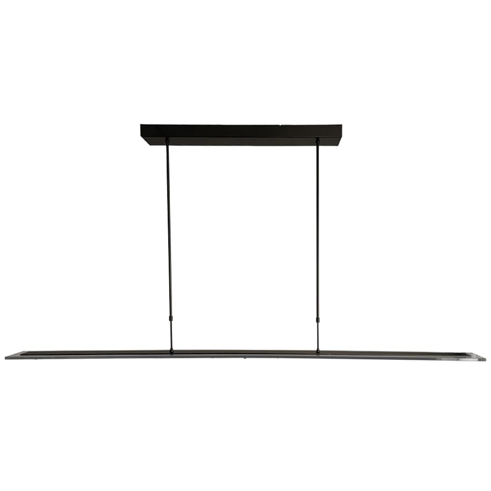 Pittig Taille factor Langwerpige LED hanglamp zwart met smoke glas 170 cm | Straluma