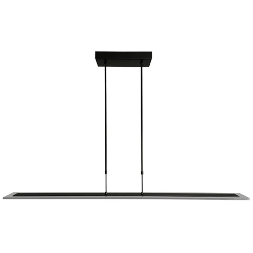 Moderne LED hanglamp balk mat zwart met smoke glas