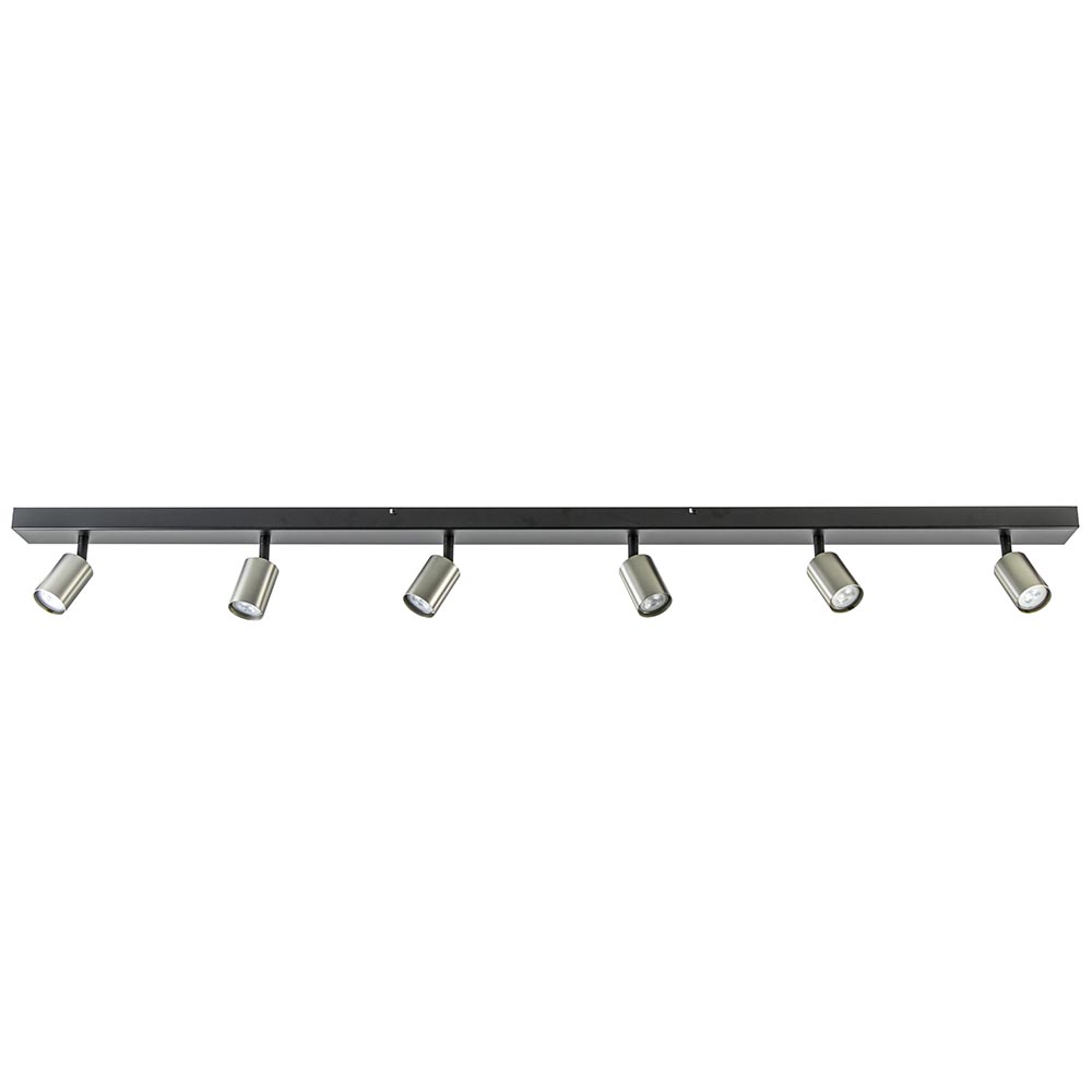 Plafondspot Bounce 6L balk zwart/rvs