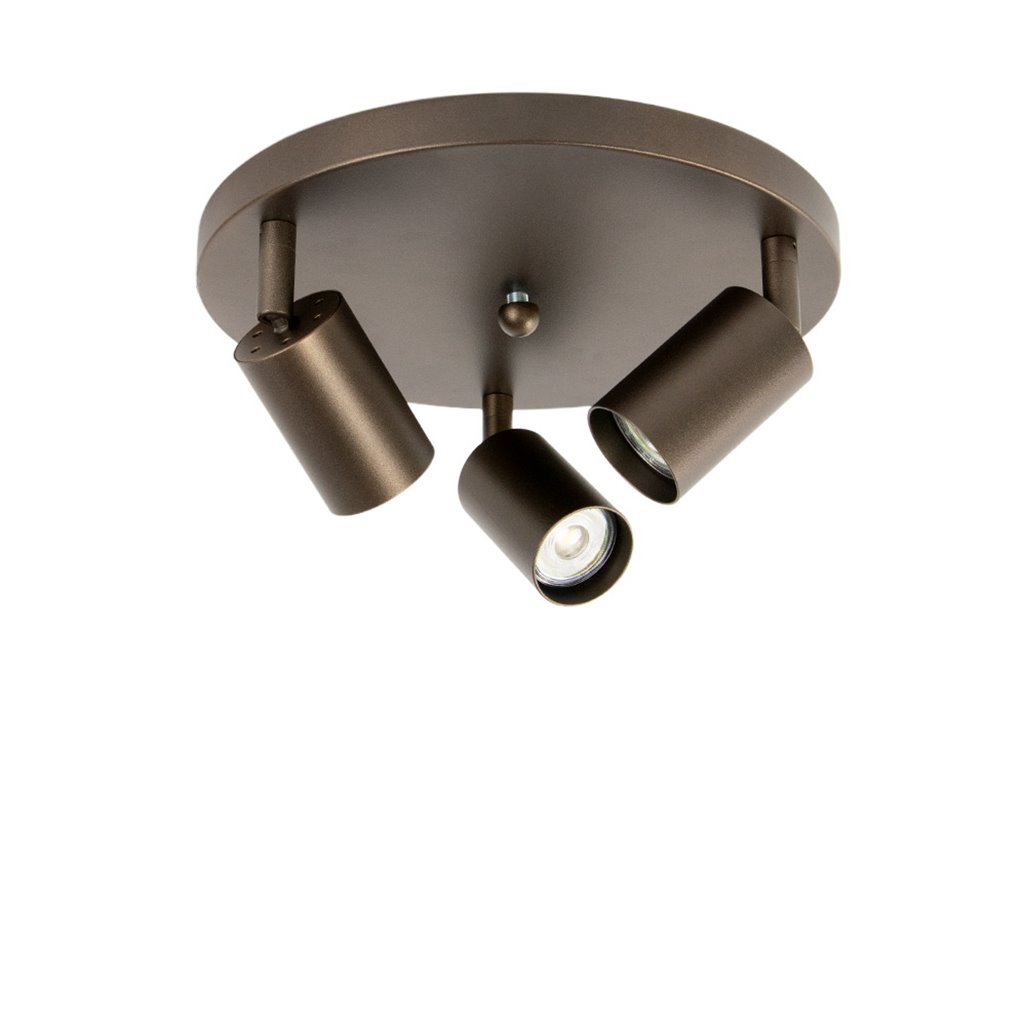 Cacao bruine plafondlamp met 3 spots
