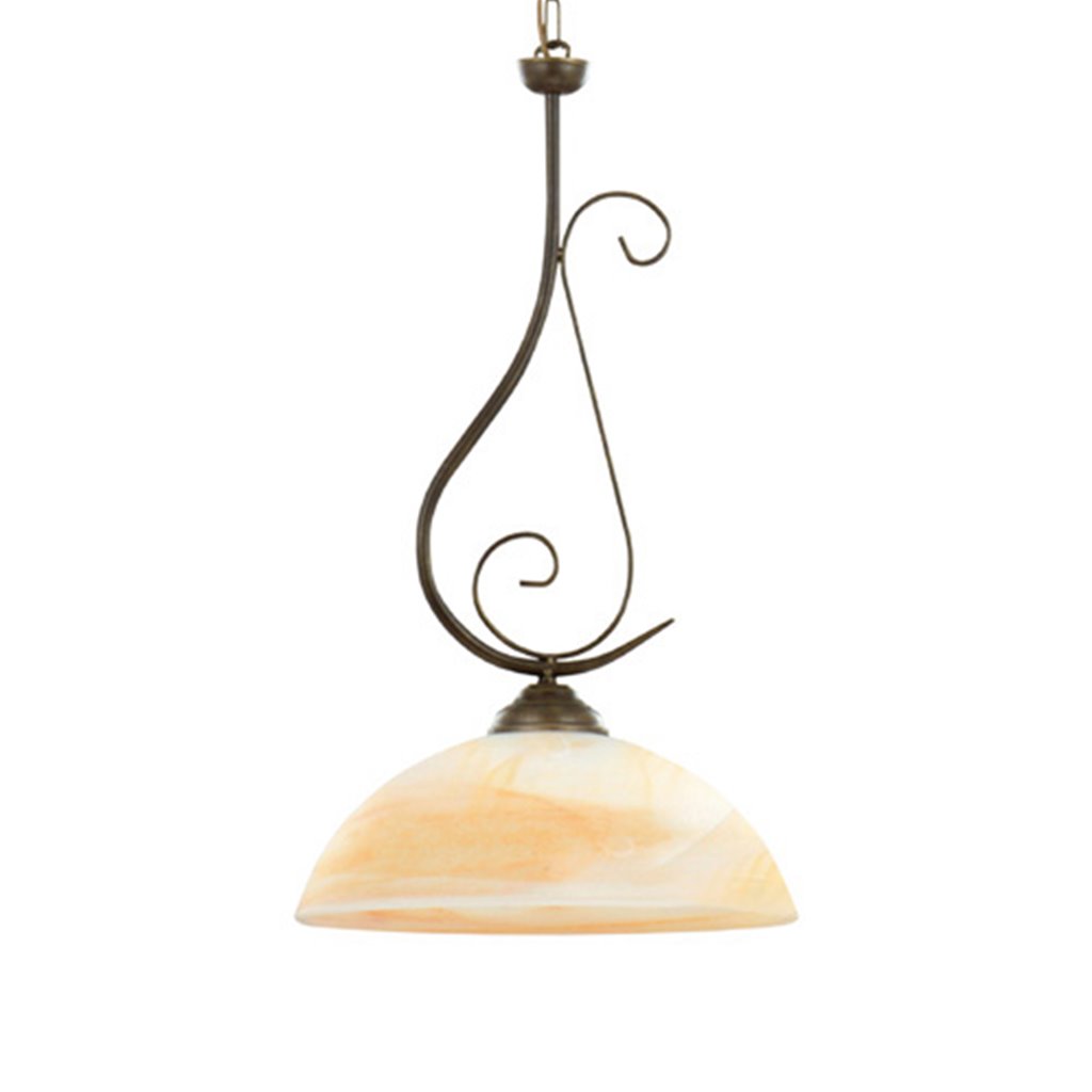 Klassieke hanglamp bruin met glas