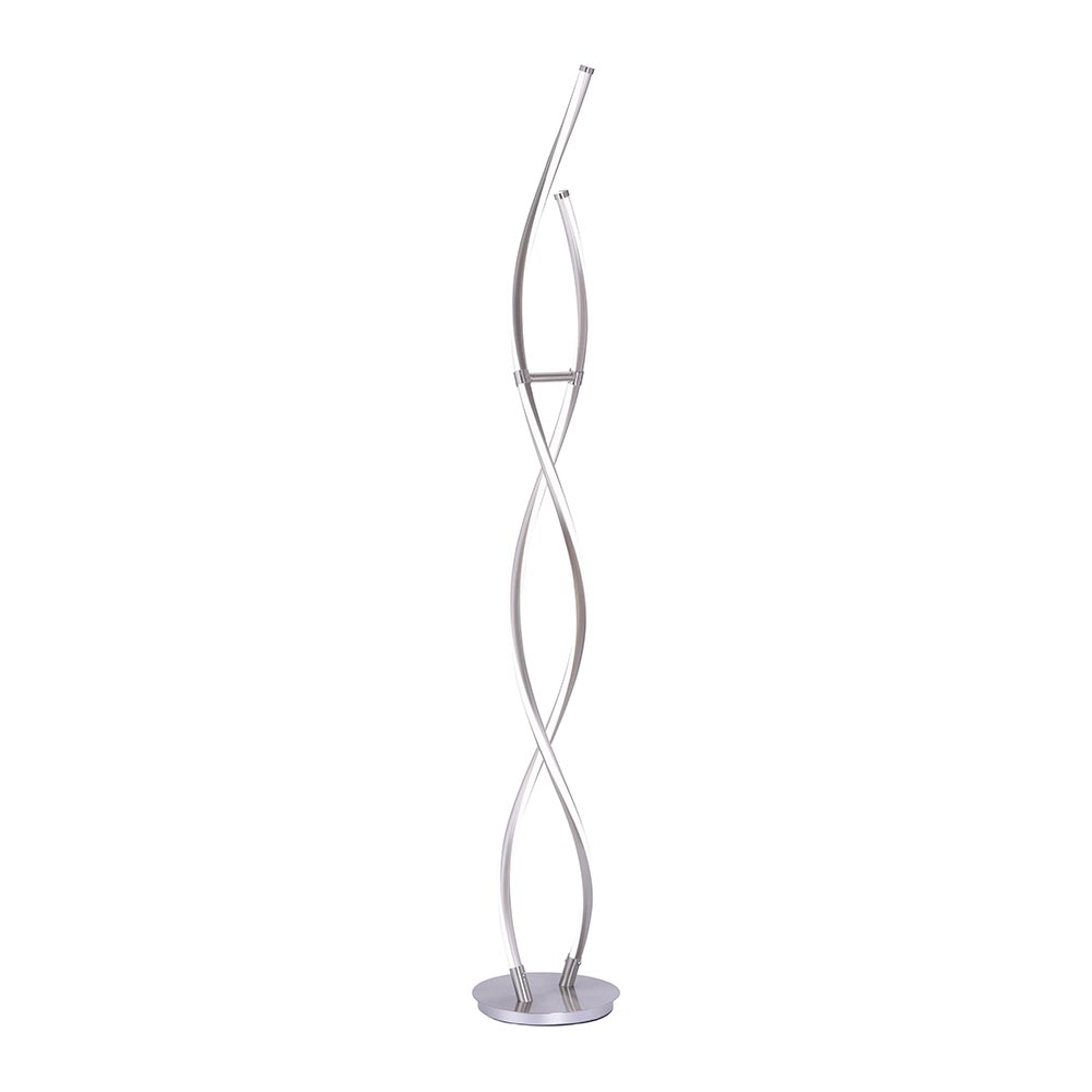 Smart vloerlamp spiraal 2-lichts nikkel