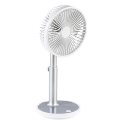 Oplaadbare ventilator inclusief LED grijs/wit