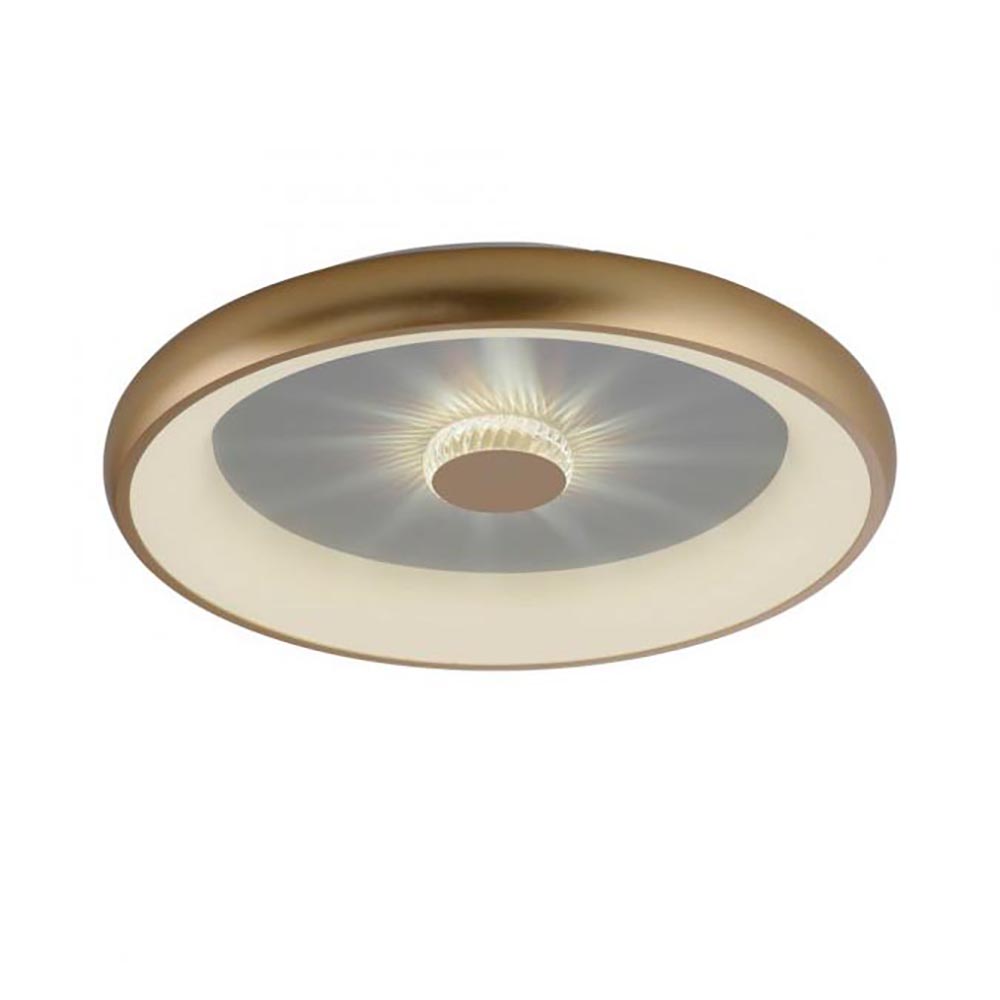 LED plafondlamp goud met kristaleffect