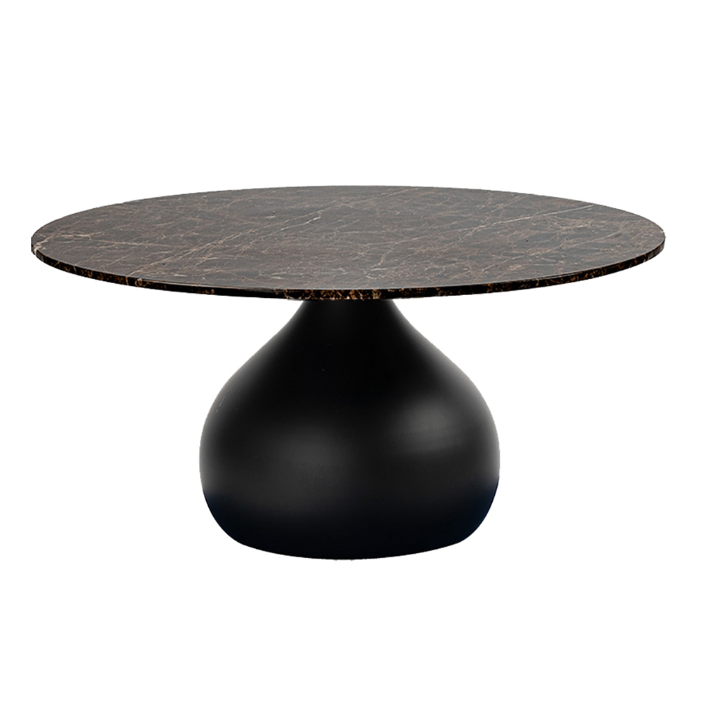 Salontafel bruin marmer Ø80 cm