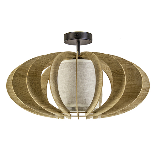Redelijk Iets dividend Plafondlamp hout met stoffen kap 50cm | Straluma