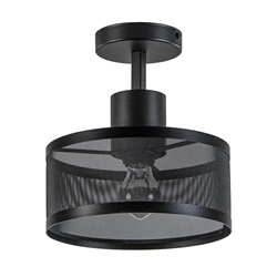 Plafondlamp cilinder geperforeerd zwart