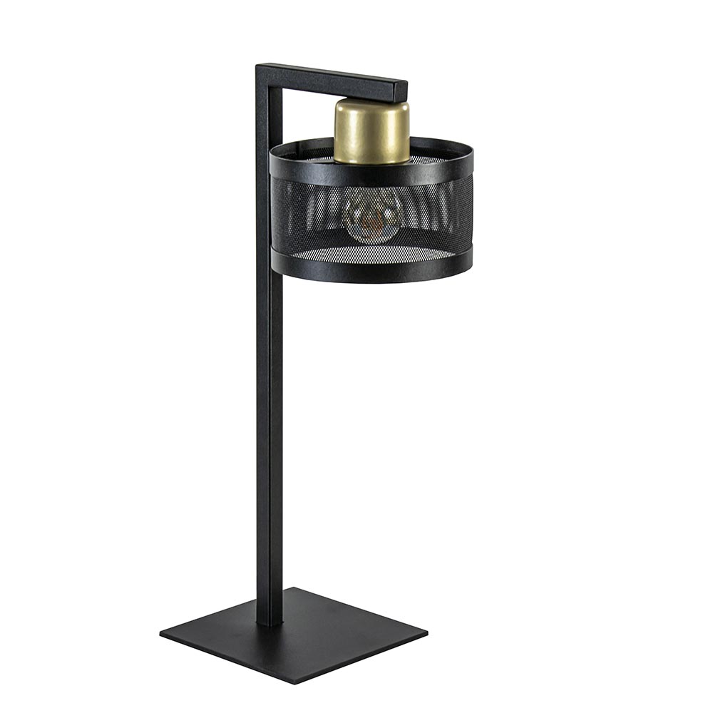 herfst Ondraaglijk bronzen Tafellamp zwart/goud met ronde kap | Straluma