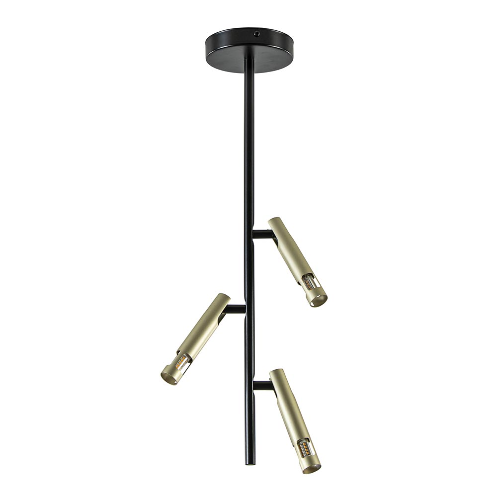 3-Lichts plafondlamp G9 zwart met goud
