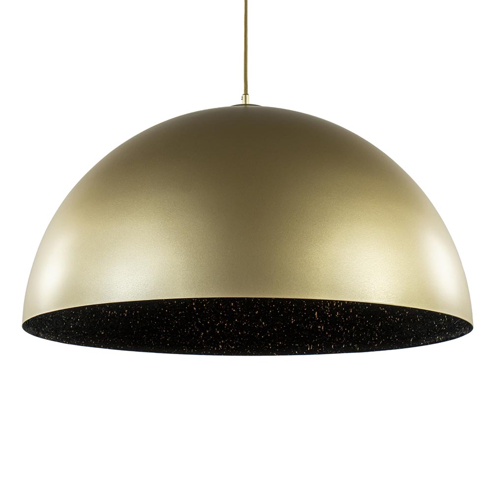 Subjectief Uitrusting houding Grote hanglamp koepel mat goud met zwart 70 cm | Straluma