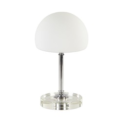 LED tafellamp chroom/opaal glas dimbaar