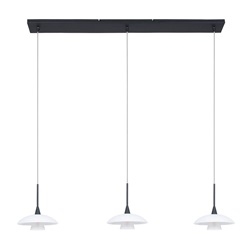 Moderne LED hanglamp zwart met witte schotels