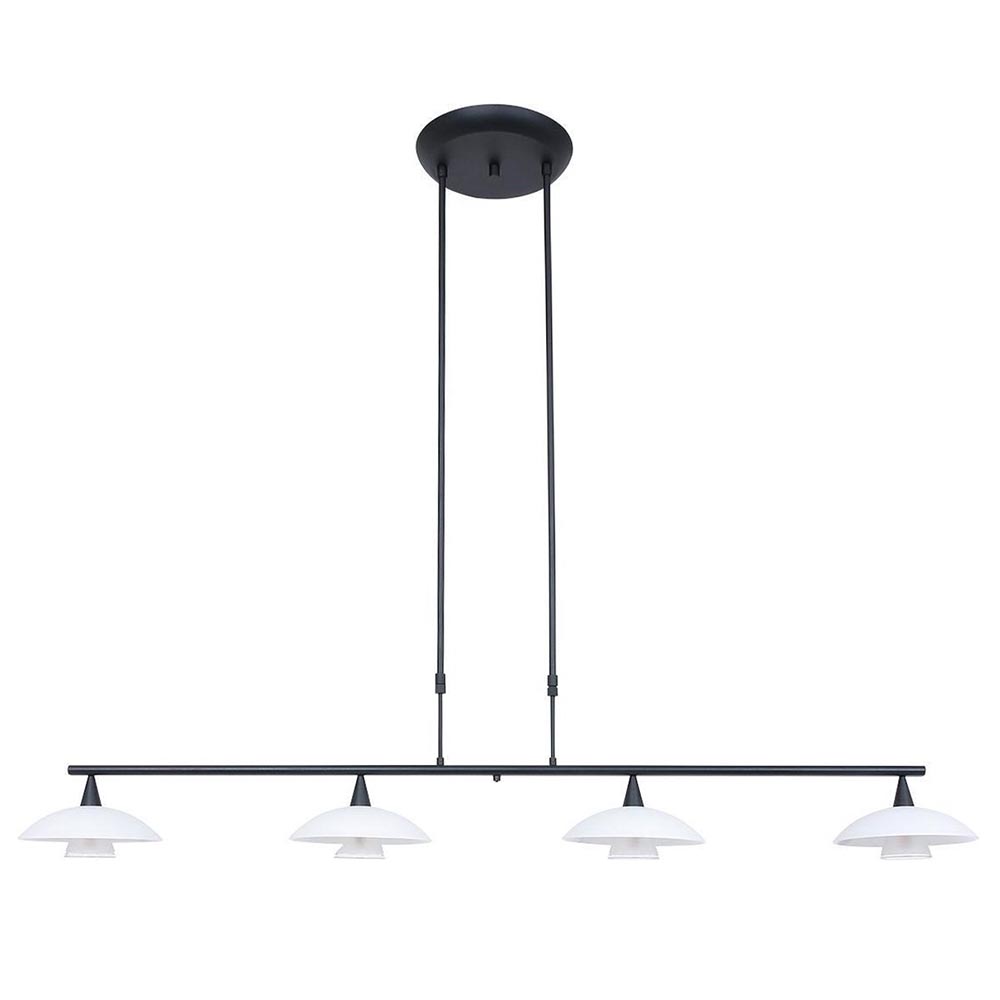 radicaal dividend Voorbijgaand Dimbare LED hanglamp zwart metaal met wit glas | Straluma