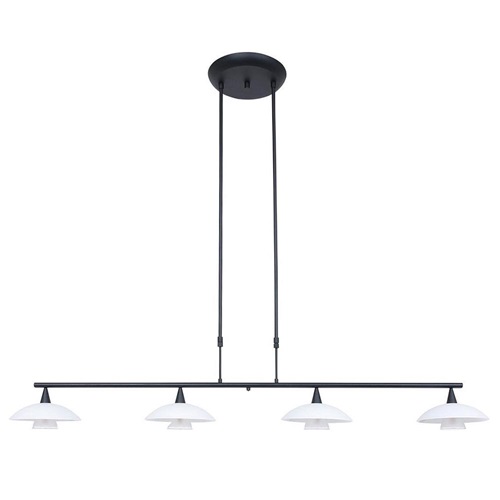 Dimbare LED hanglamp zwart metaal met wit glas