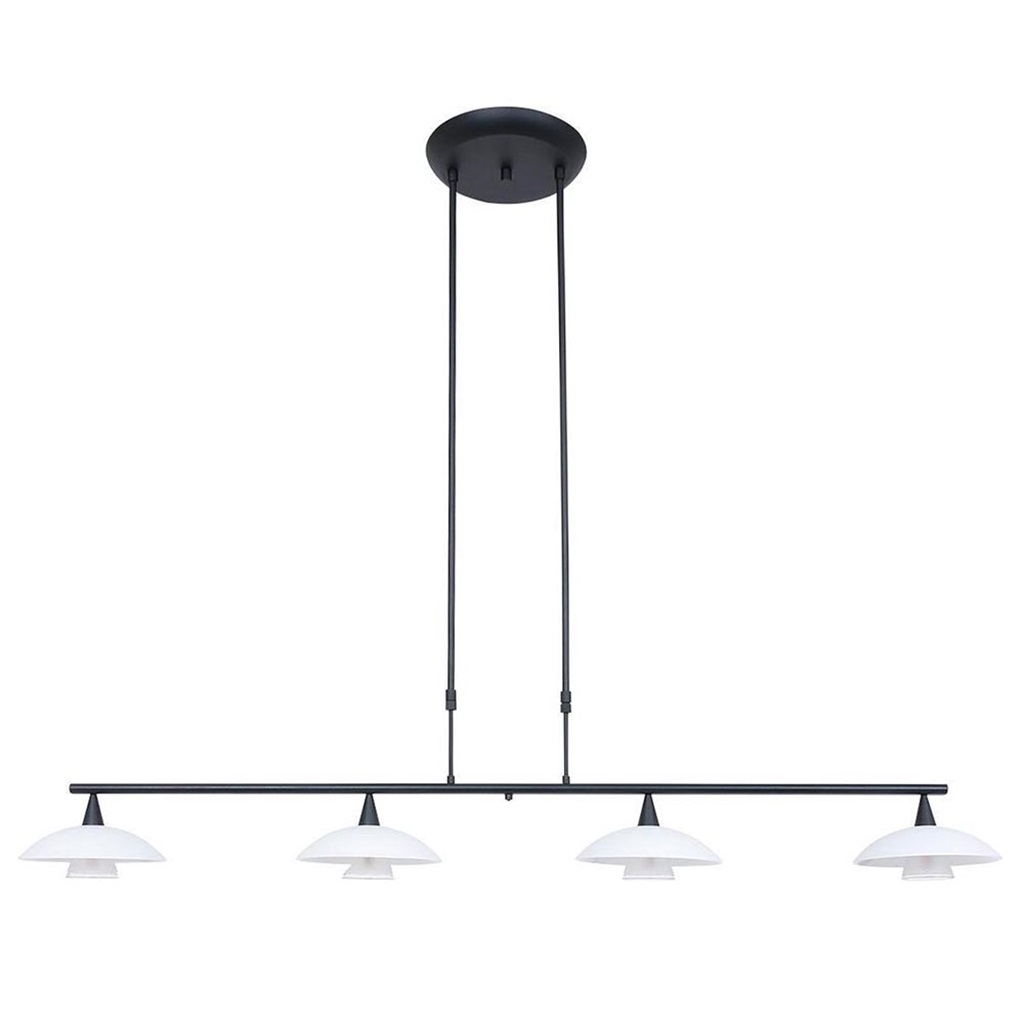 weigeren het winkelcentrum Toegangsprijs Dimbare LED hanglamp zwart metaal met wit glas | Straluma