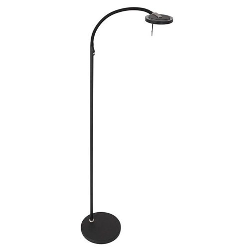 Moderne LED leeslamp zwart met smoke glas dimbaar