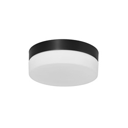 Kleine LED plafonlamp mat zwart met wit glas dimbaar