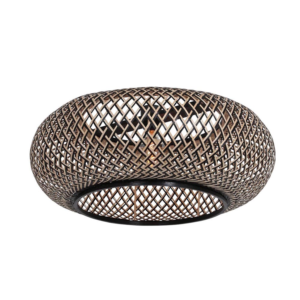 Bamboe kap rond 60x25 cm exclusief booglamp