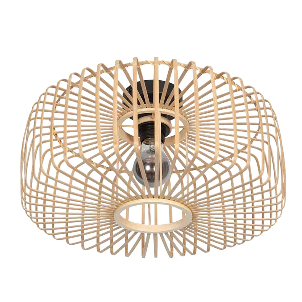 Plafondlamp zwart/naturel