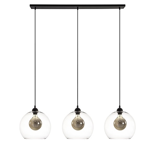 Moderne 3-lichts hanglamp helder glas