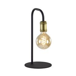 Landelijke tafellamp pendel zwart/brons