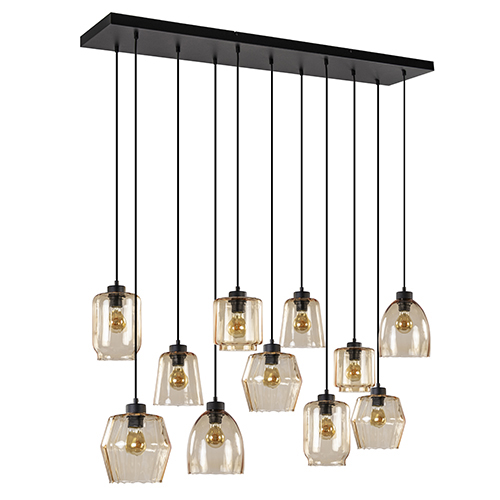 efficiëntie onderdelen Verslaafde Grote hanglamp met meerdere glazen amber | Straluma