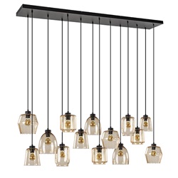 Hanglamp 14-lichts 160cm zwart/amber