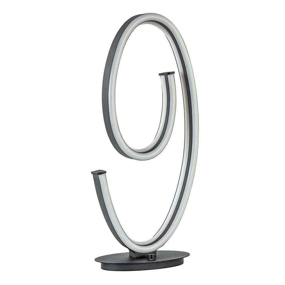 Dimbare LED tafellamp mat zwart ovaal