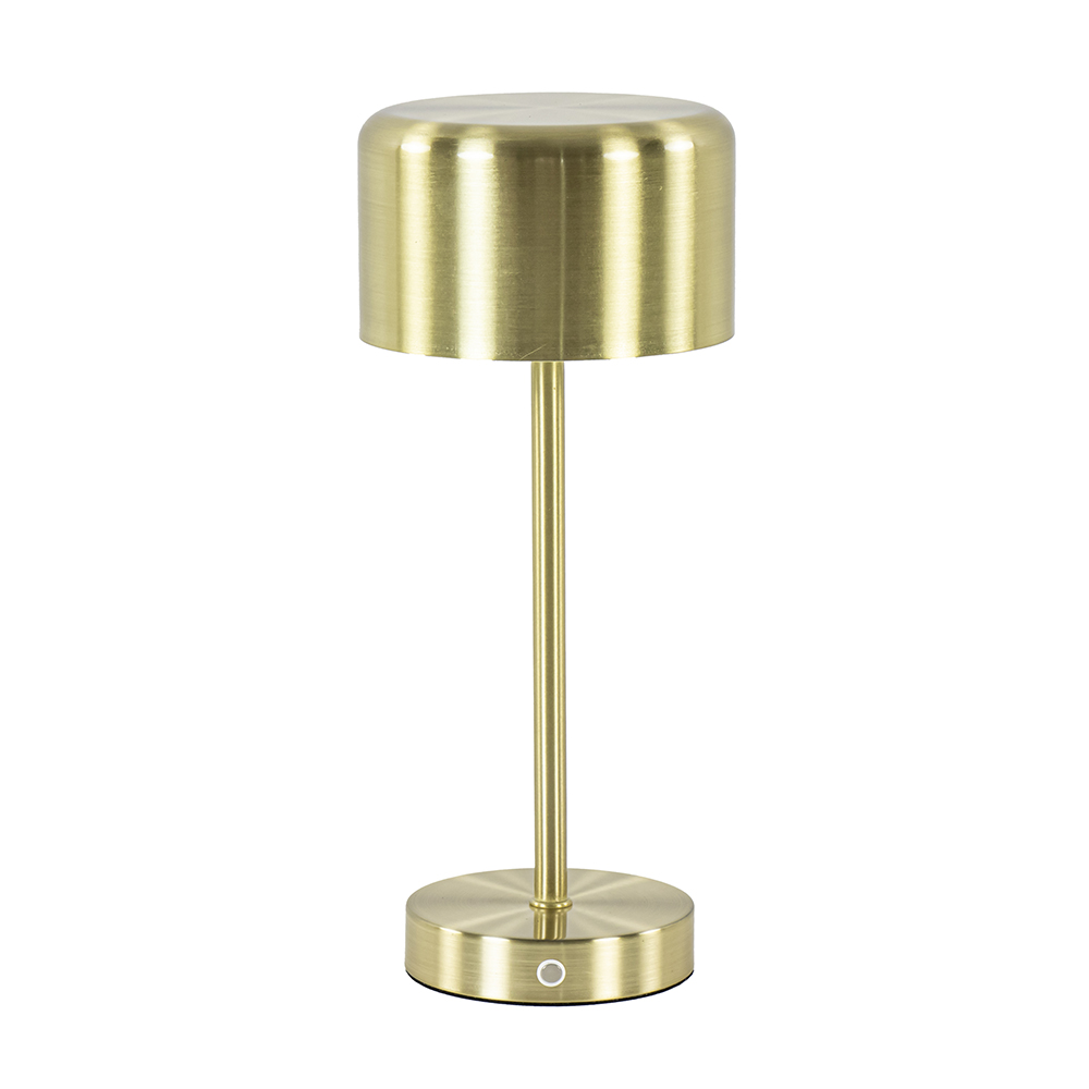 Dimbare LED tafellamp op batterij goud
