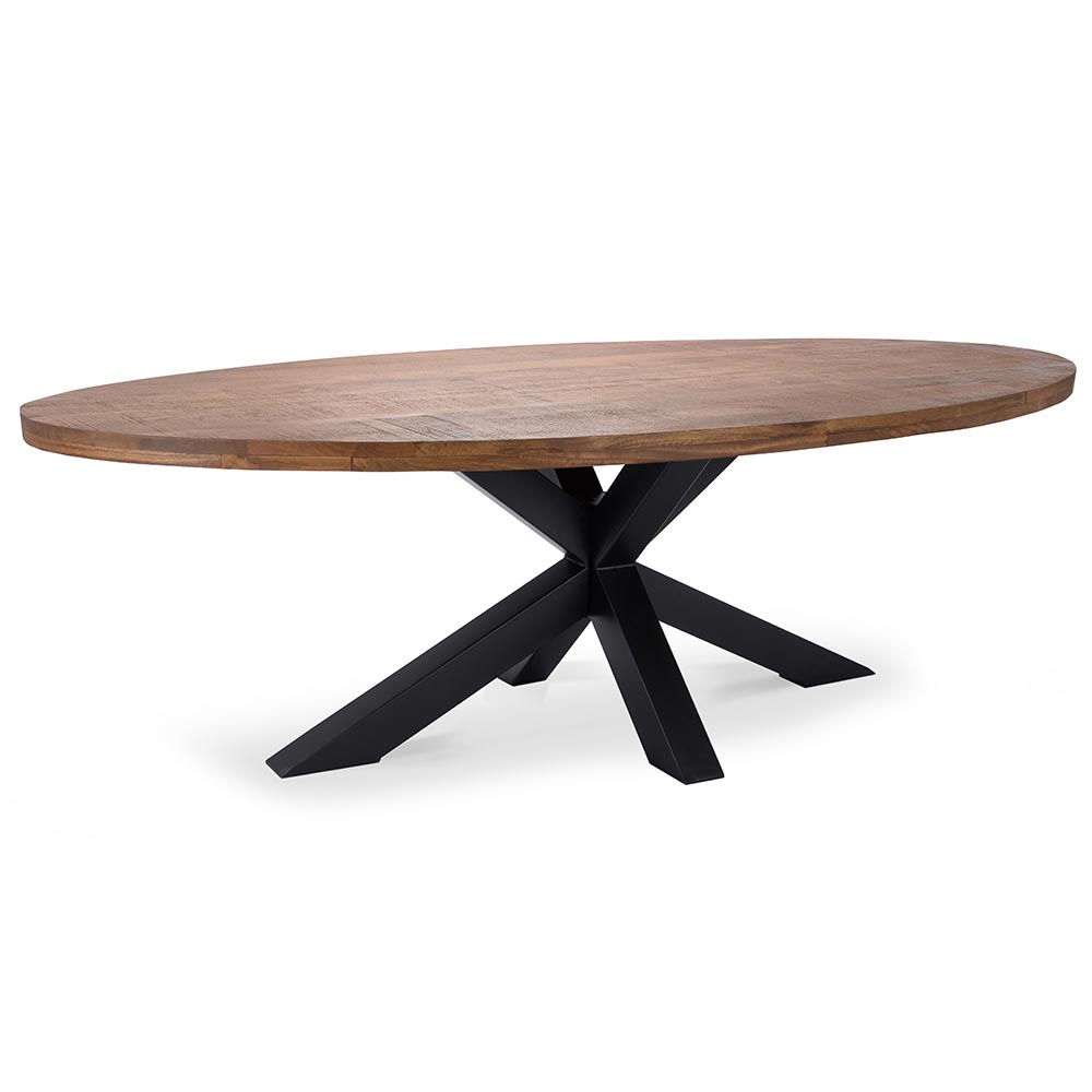 Robuuste eettafel ovaal 240 cm mangohout
