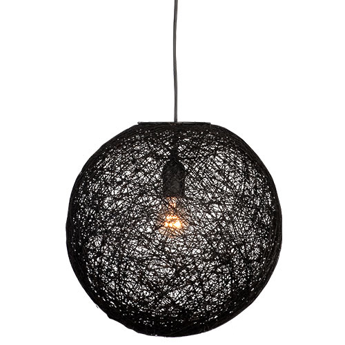 Beroep binnen Fantasierijk Abaca hanglamp zwart bol 45 cm | Straluma