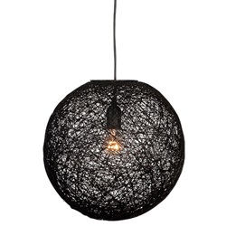 Abaca hanglamp zwart bol 45 cm