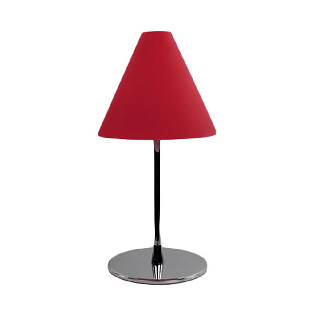 Chroom tafellamp mat glas rood